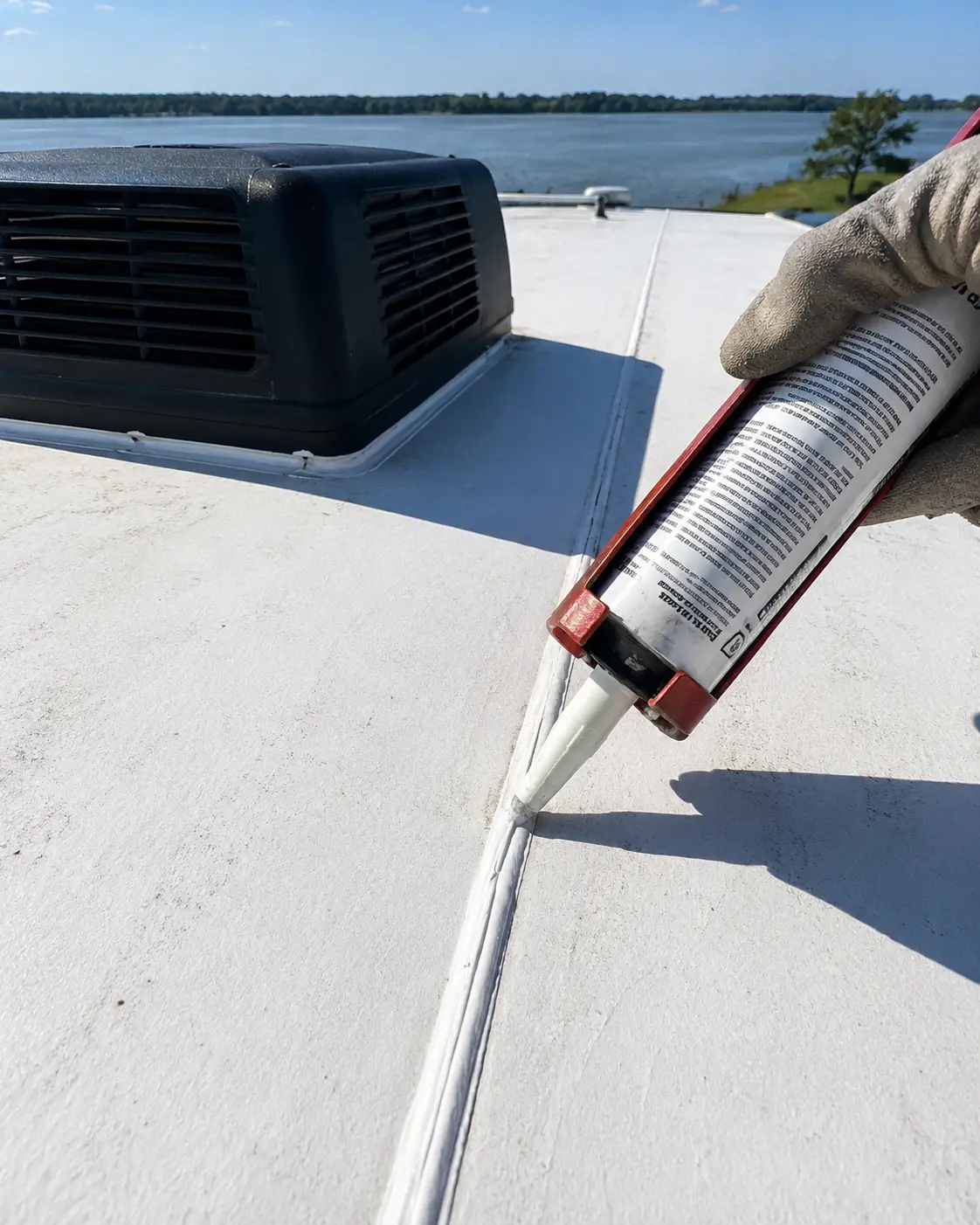 Mobile RV Roof Repair Service Louisville Kentucky Mobile RV roof sealant repair near Taylorsville Lake State Park